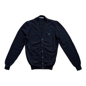 J.Lindeberg Cotton V-Neck Cardigan | Size S | Black